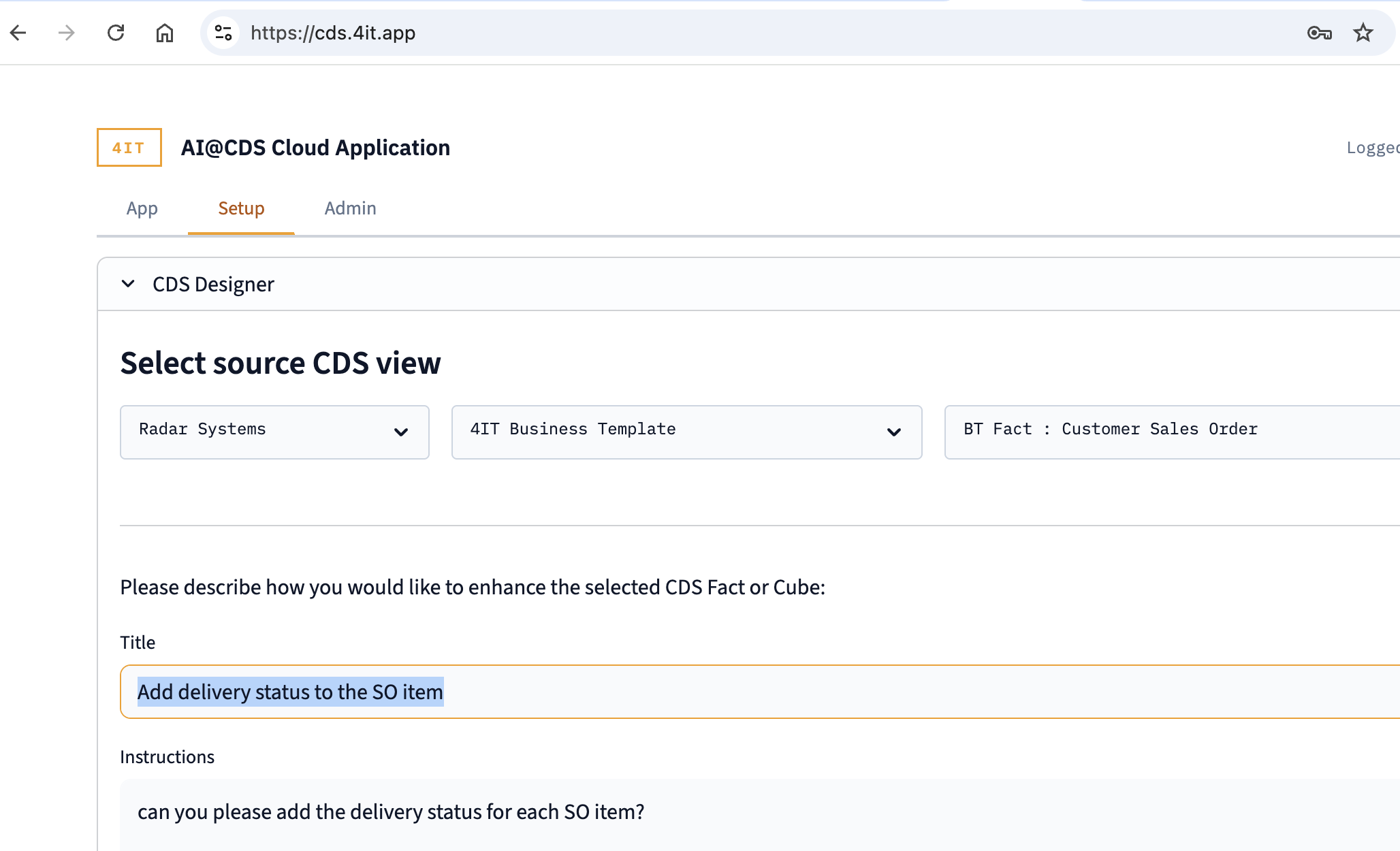 CDS Designer — entering an enhancement request