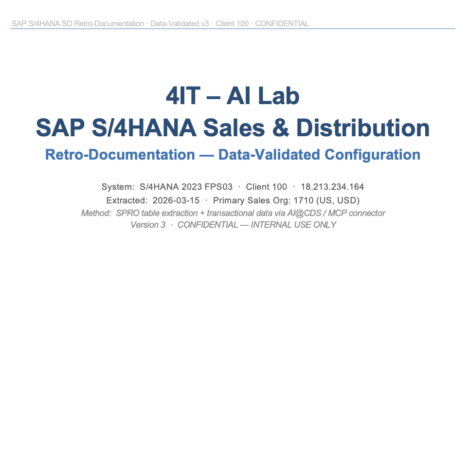 Generated document — cover page for SAP SD Retro-Documentation